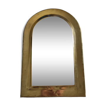 Vintage Moroccan Brass Mirror, Arch Shape, 43 x 29 cm