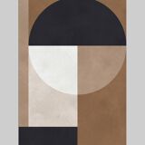 4 geometric art prints in brown tones.