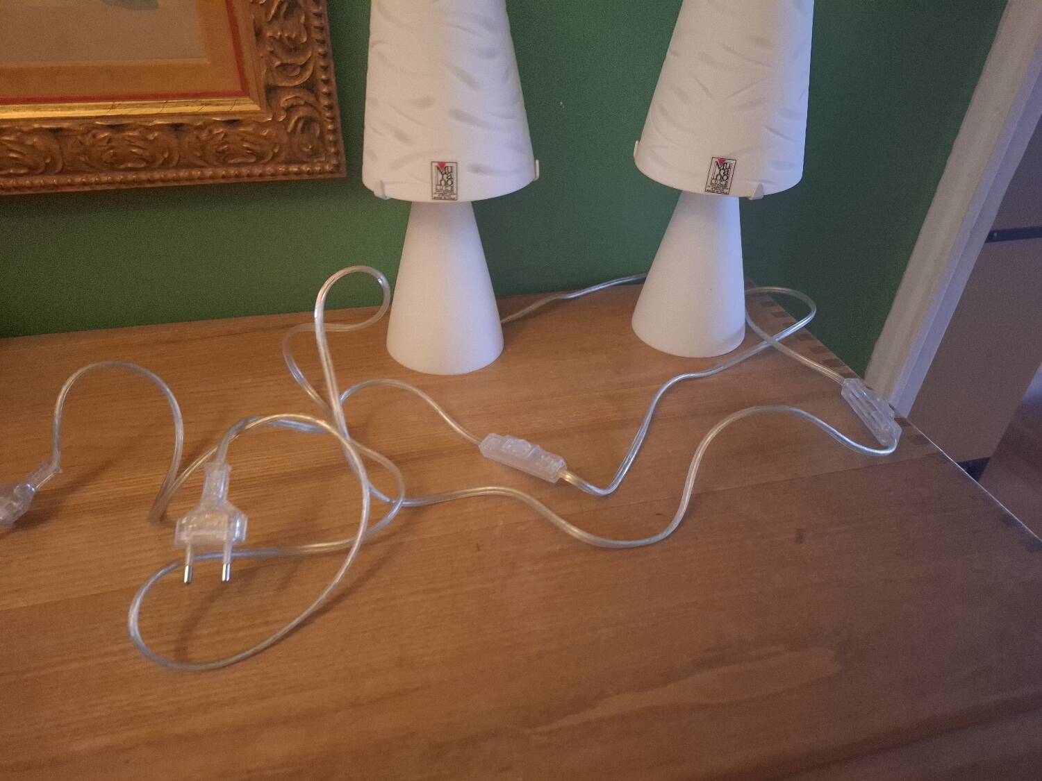 2 Murano bedside lamps, Luce