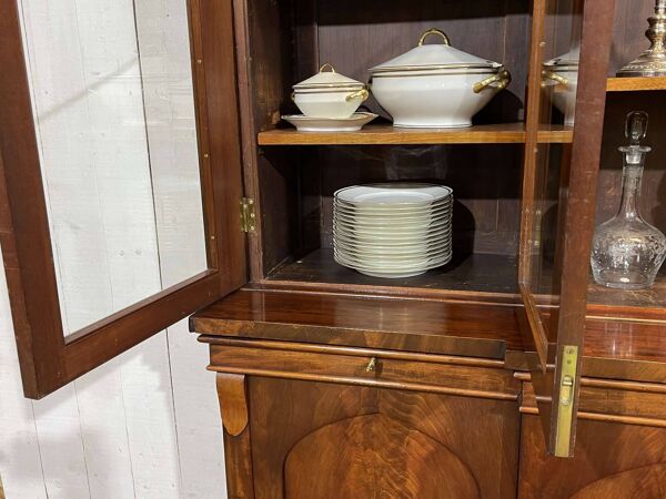 Bibliothèque victorienne 8 portes 19ème en acajou