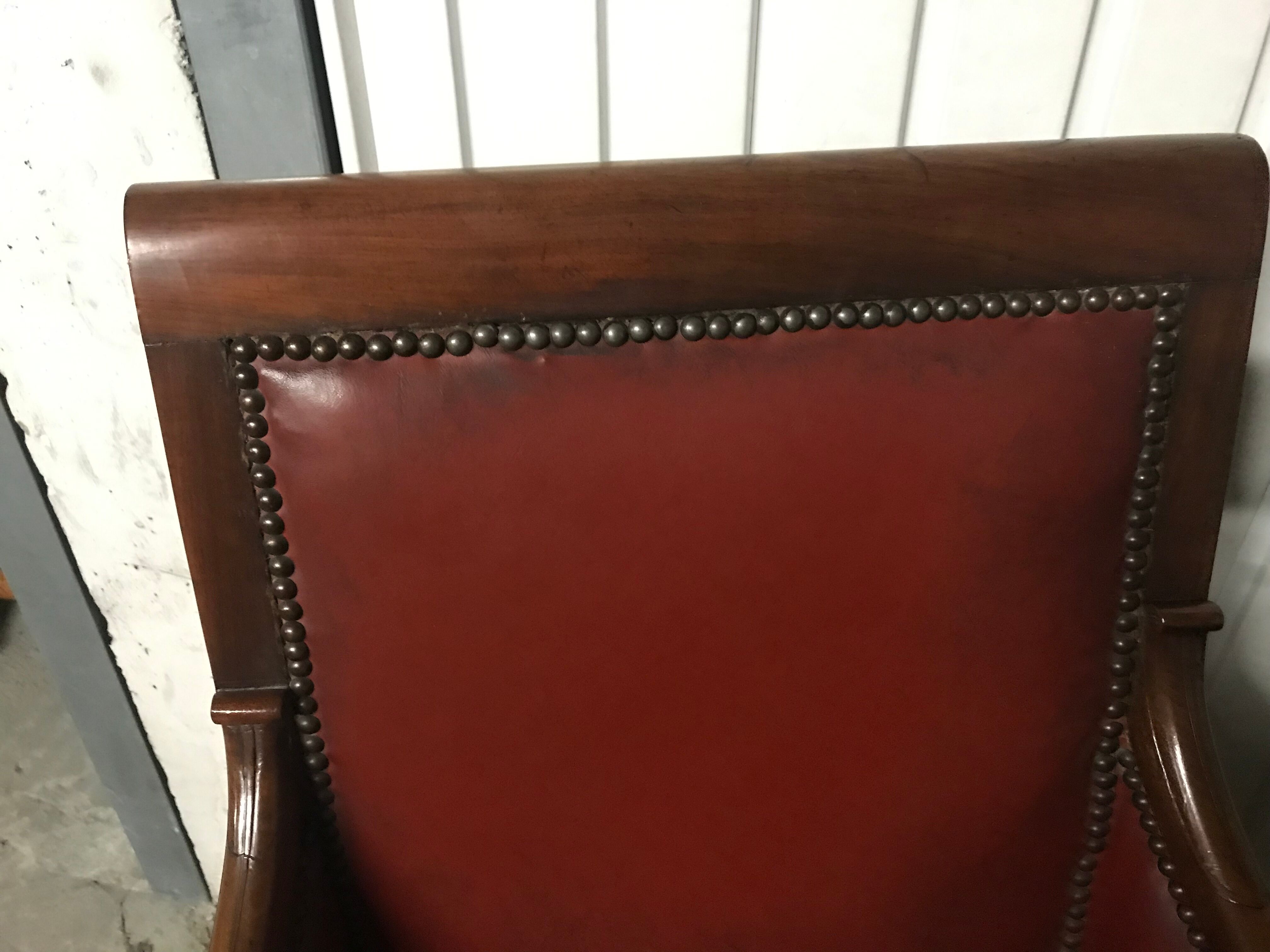 Pair of mahogany Empire Bergère armchair