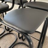 Series of 6 tubular and leatherette stools, 70s- 80s
