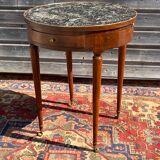 Table bouillotte en noyer d’époque directoire XVIII eme siècle
