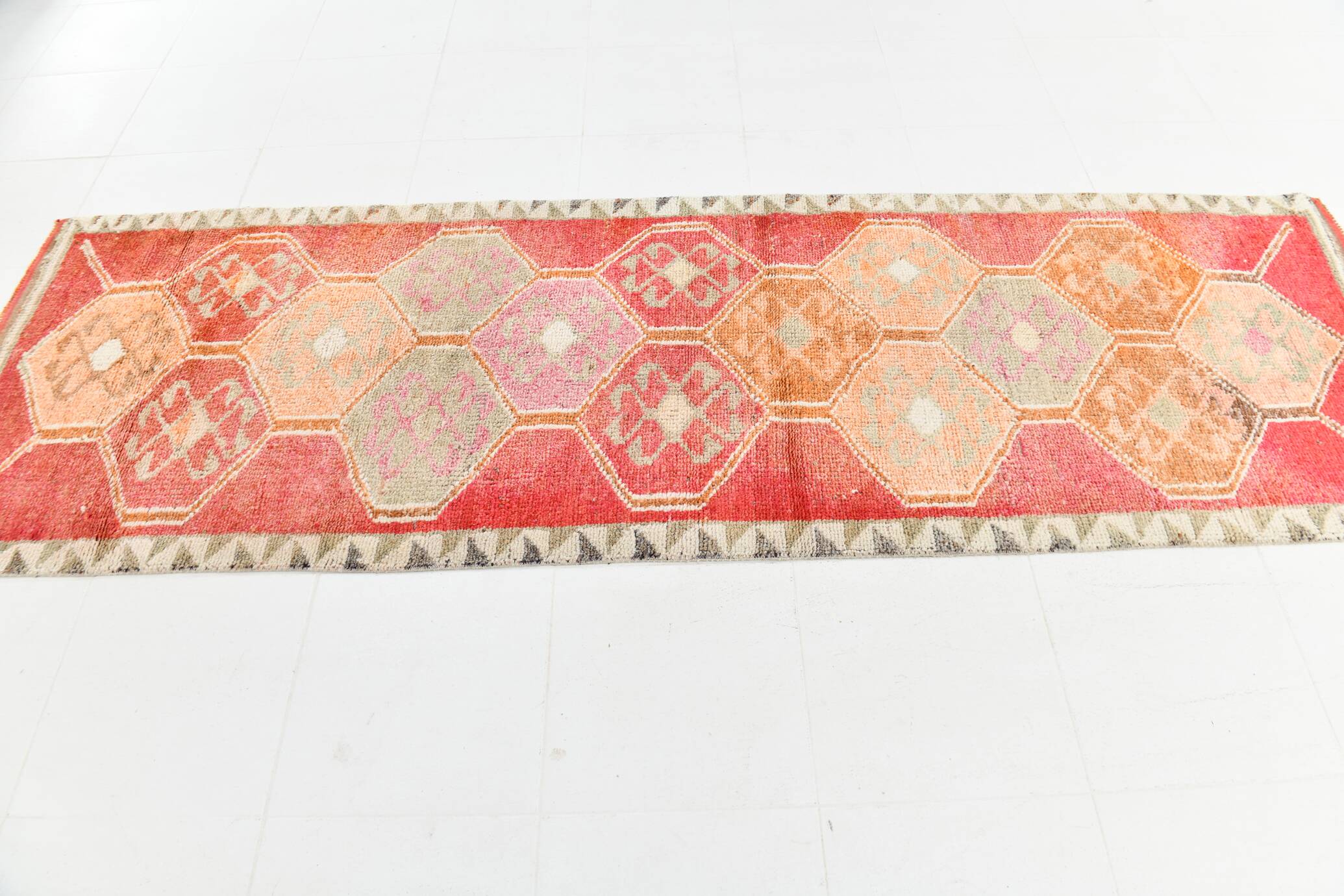 3x10 Soft Pink Runner Rug, Pastel Orientel Runner, 95x294Cm