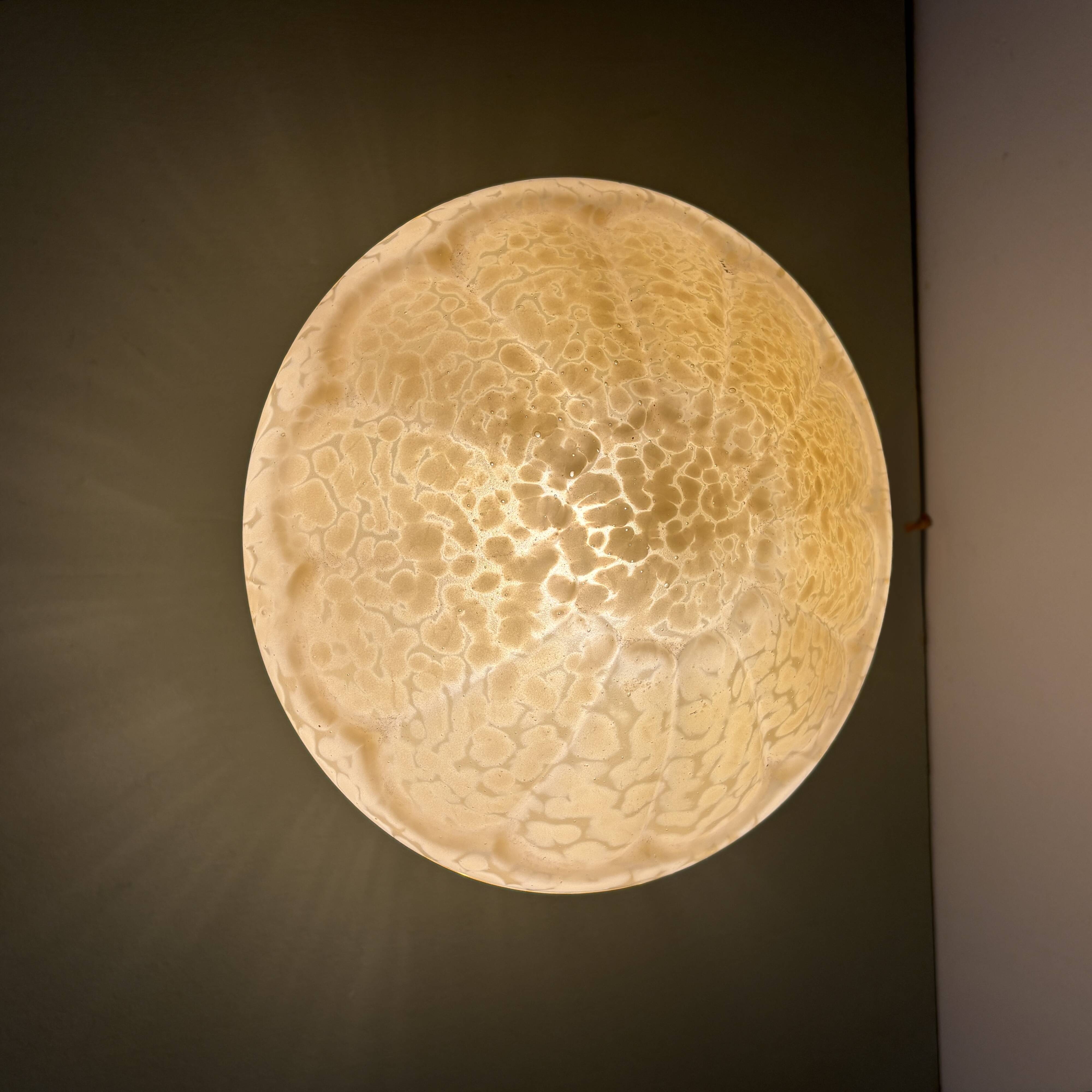 Vintage art deco globe wall or ceiling light in yellow Clichy glass