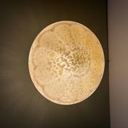Vintage art deco globe wall or ceiling light in yellow Clichy glass