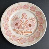 Set of 6 pink and orange HB Quimpert dessert plates