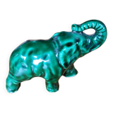 Éléphant vert en céramique