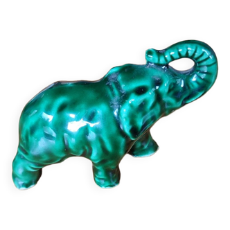 Green ceramic elephant