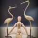 Duo ashy herons in brass