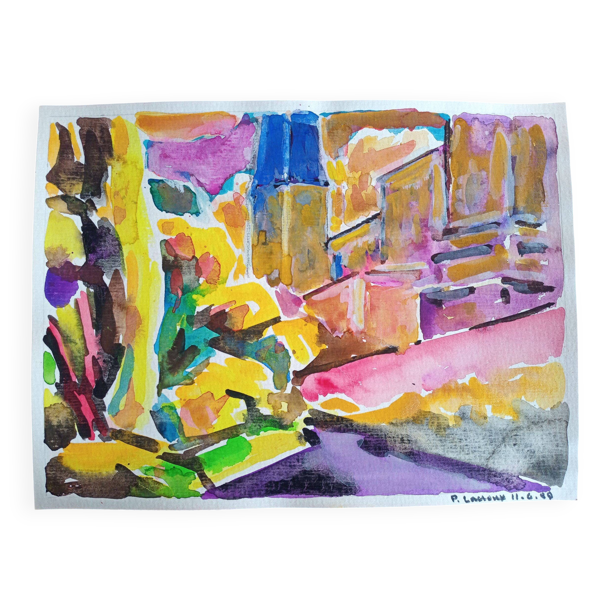 Pierre Lacroux (1909-1993) Gouache on paper 24 x 32 cm - from 1989 - (292)