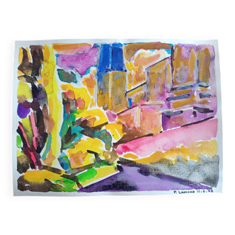 Pierre Lacroux (1909-1993) Gouache on paper 24 x 32 cm - from 1989 - (292)