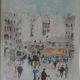 Numbered Paris Latin Quarter lithograph poster signed Urbain Huchet