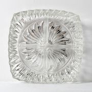 Mid-century Divided Serving Plate / Clear Appetizer Tray / Italy / 1970s