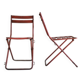 Pair of metal folding chairs Drancy - vintage 1950s