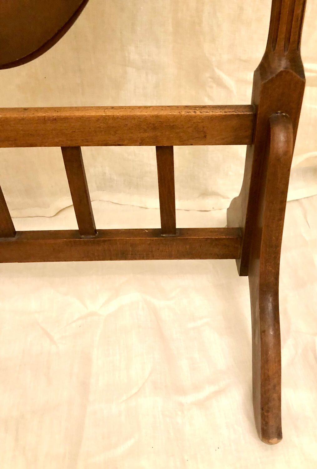 Old large psychic mirror on wooden stand