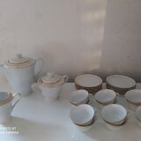 Complete coffee service in porcelain pasta and enamels from Limoges
