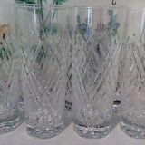 Set of 8 cut crystal glasses