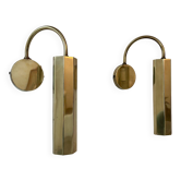 Paire d'appliques vintage orientable, laiton massif, France 1970