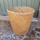 Woven straw basket
