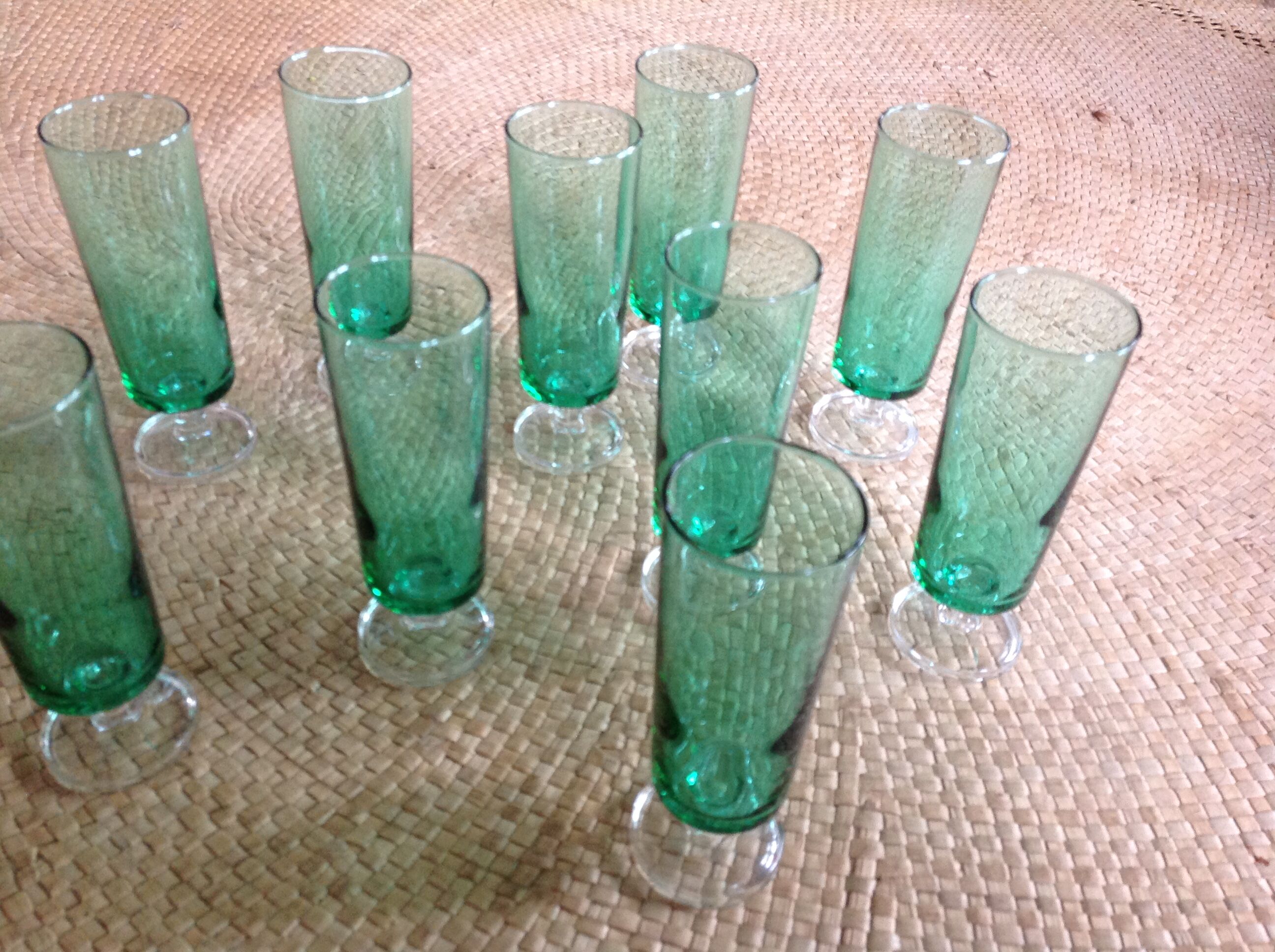 Series of 11 champagne flutes