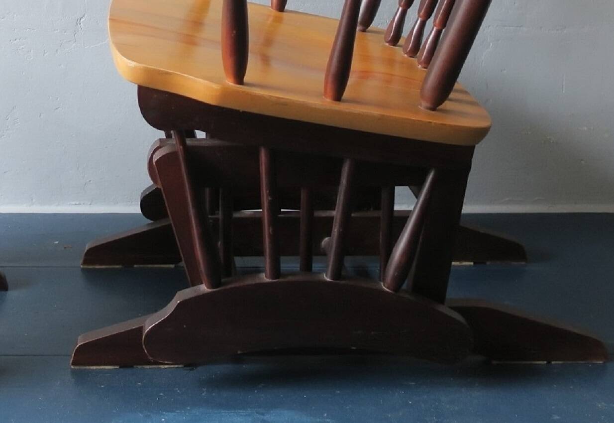 Mid century gliding recliner lounge chair with footrest, 1960s