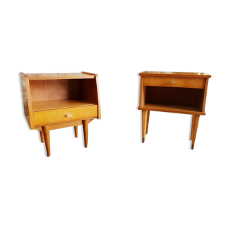 Paire de tables de chevet vintage