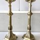 Pair of Antique Gothic Revival Candle Holders in Gold Bronze