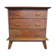 Commode vintage pieds compas en chêne doré années 70
