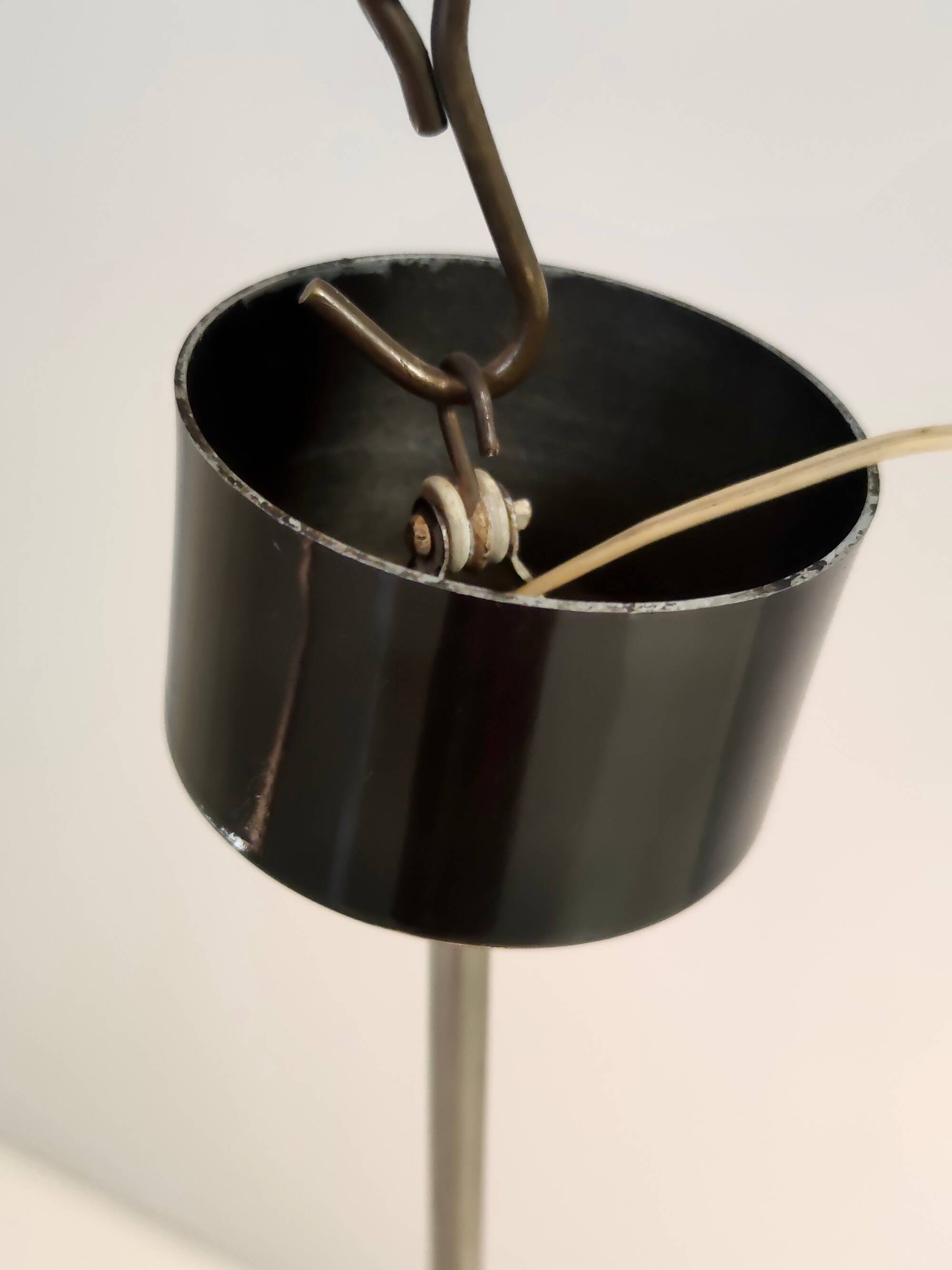 Opaline Glass and Chrome-Plated Brass Pendant by Stilnovo, Italy