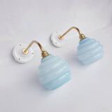 Swan neck and cloud glass wall lights