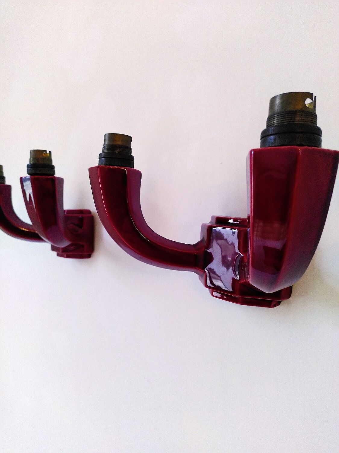 Pair of Art Deco ceramic wall sconces