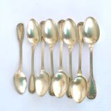 Set of 8 teaspoons in silver metal boulenger rinceaux decoration 14cm