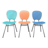 Trio de chaises vintage, meubles sièges anciens design