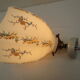 Old wall lamp 45° and its tulip lampshade decorated with flowers