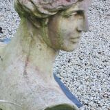 Large bust of apollo in cut stone height 45 cm