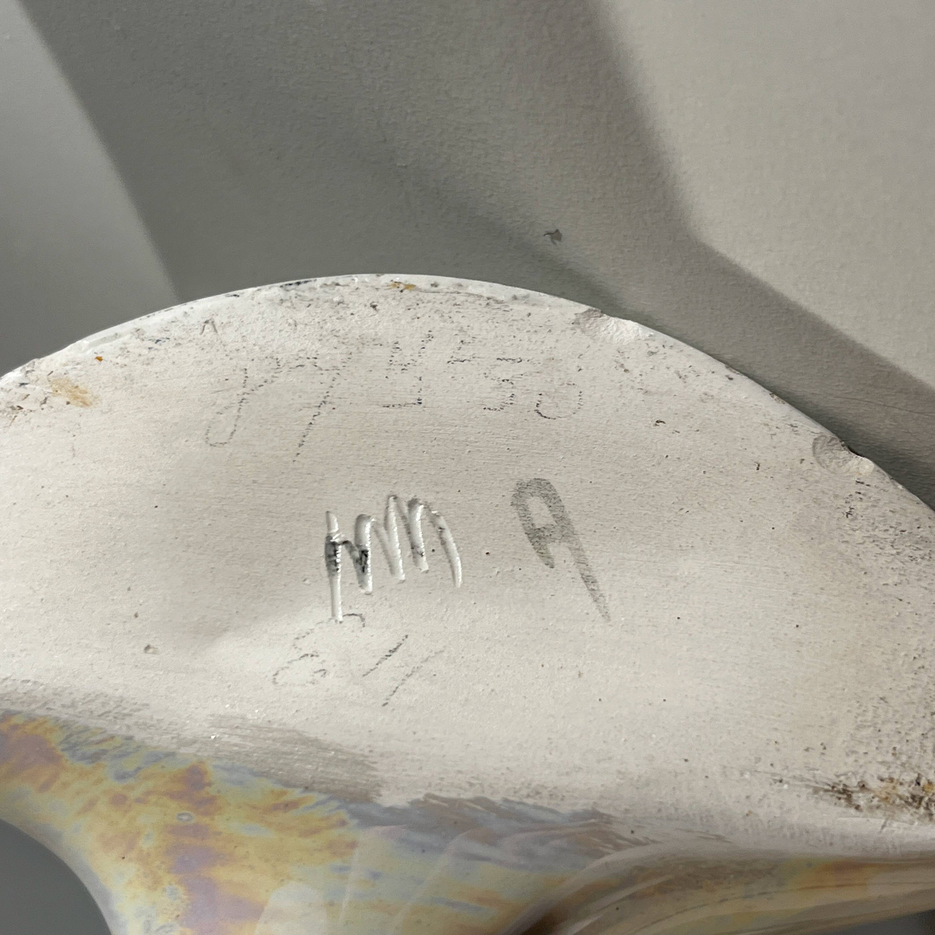 Iridescent free-form sculptural ceramic vase