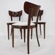 Ensemble de trois chaises de salle à manger en hêtre restaurées des années 1950, Tchécoslovaquie