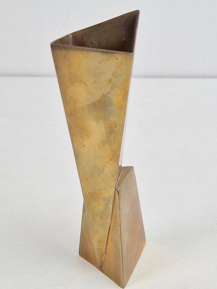 Art Deco Cubist Brass Vase from WMF, 1930s
