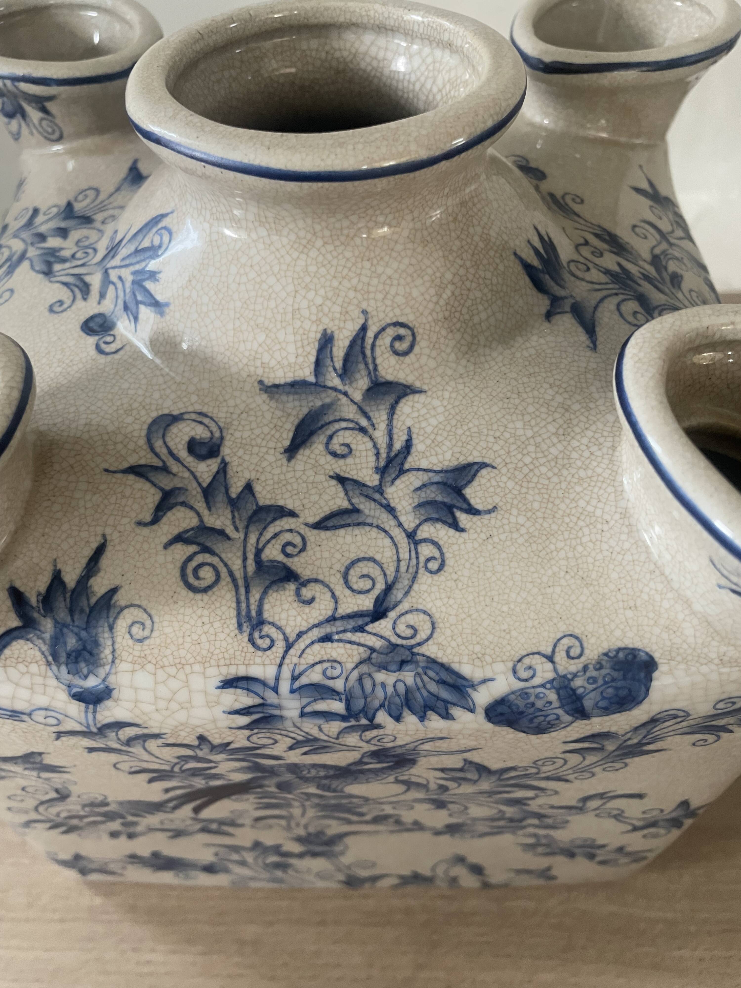 Cracked ceramic tulip vase circa 1980