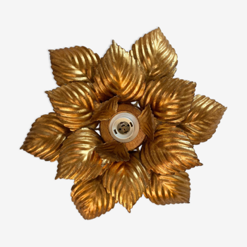 Applique fleur en metal doré vintage