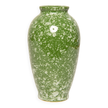 Hand-painted green porcelain vase, mid-20th century.