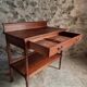 Antique mahogany console with drawer and shelf, French serving table, circa 1900.
