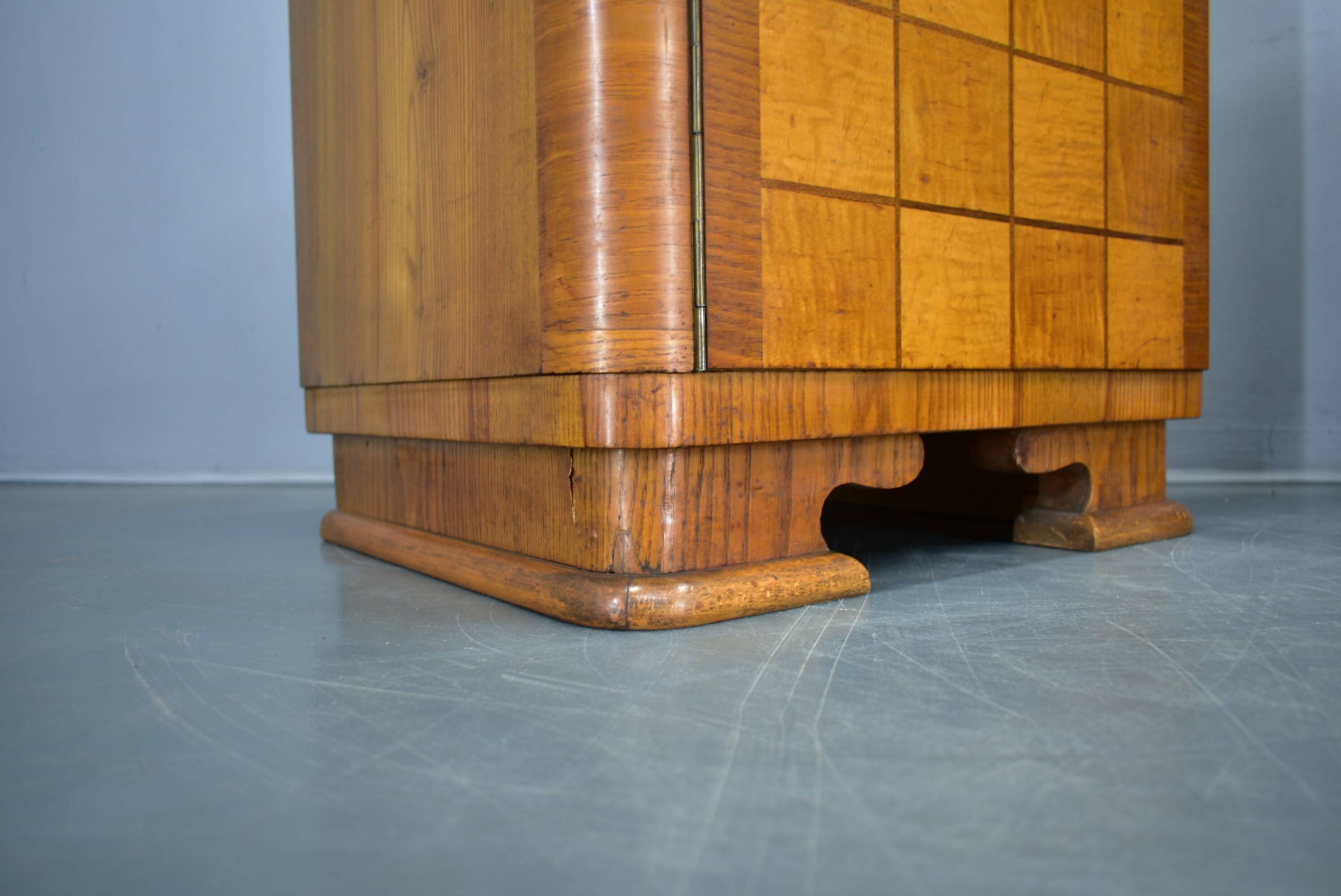 1940s pair of Art Deco bedside tables, Czechoslovakia