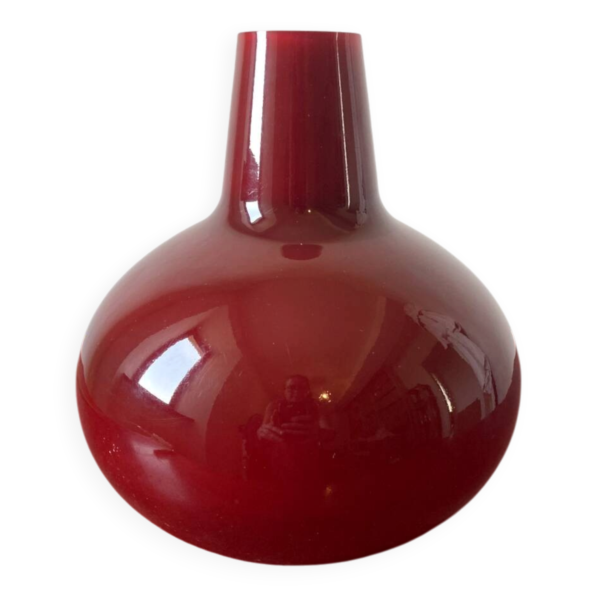 Vintage table lamp in red glass – SCE, France