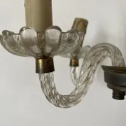 Applique italienne double en verre  et miroir, années 50