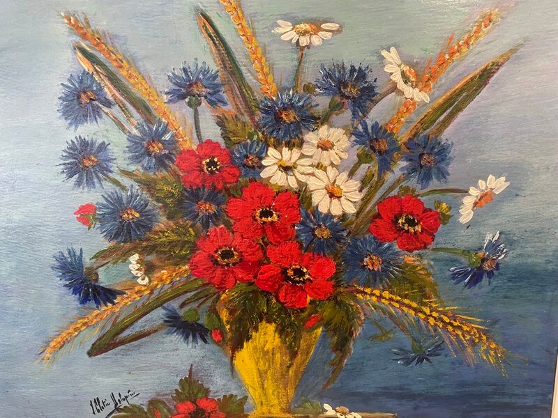 Still life with bouquet of flowers - Oil on signature panel to identify. XXth