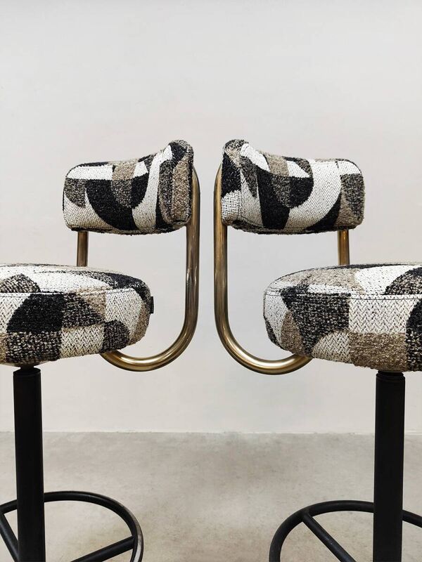 Tabourets de bar Cobra au design suédois vintage Borje Johanson « Design géométrique »