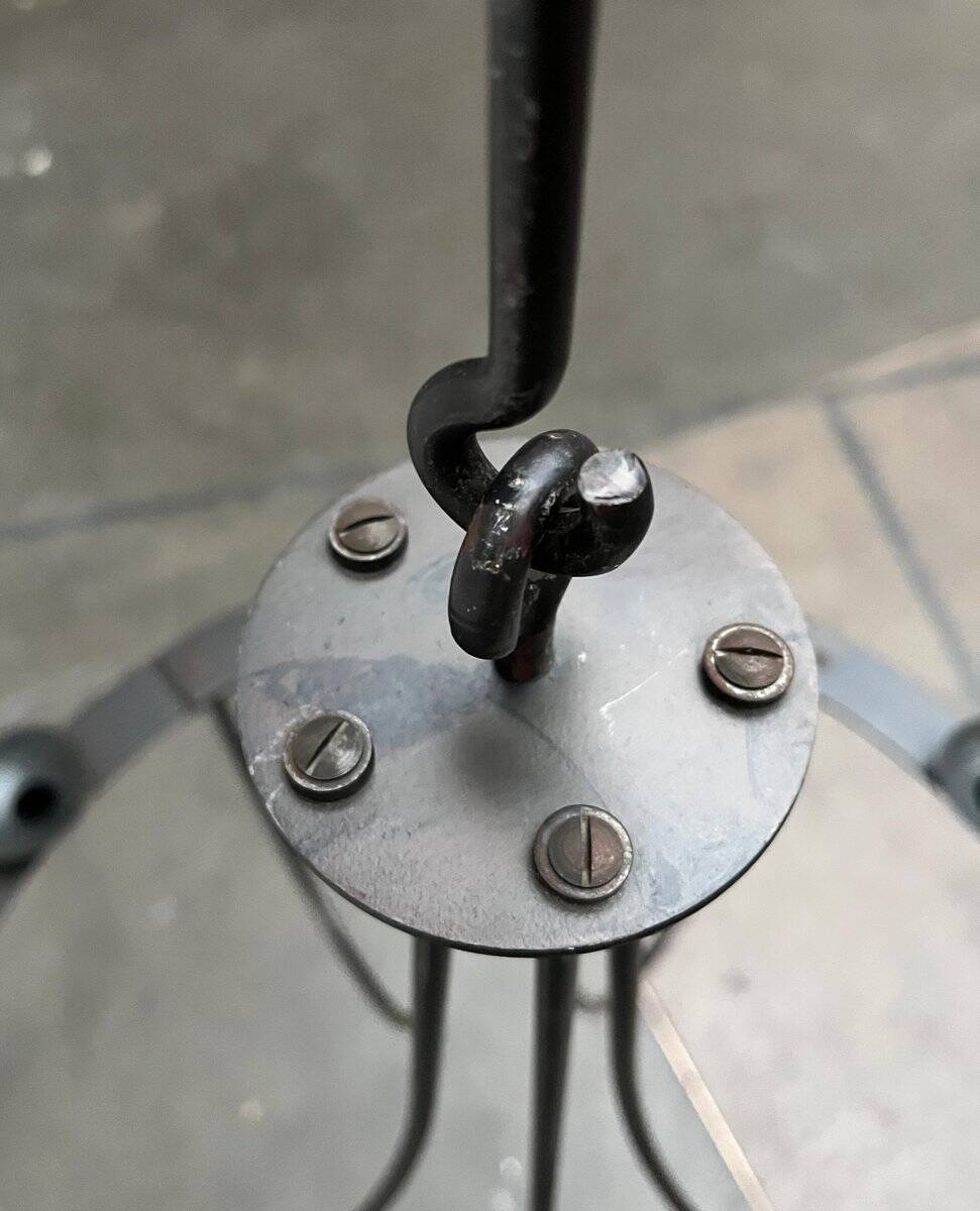 Vintage wrought iron candlestick chandelier by Ehlén Johansson for Ikea, 1990s.