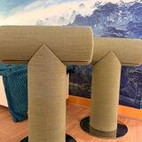 Pair of green Mister T Materia stools – like new